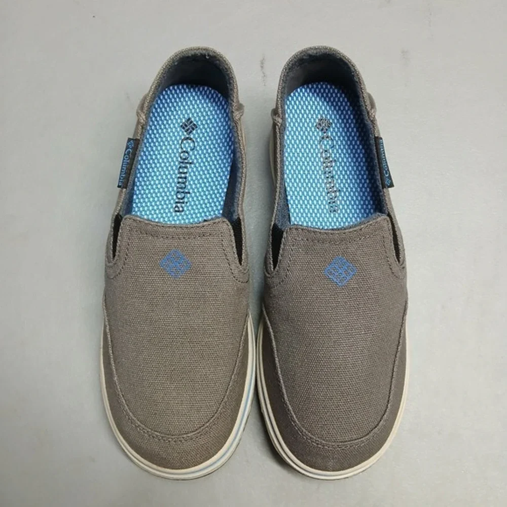 Columbia Crankbait Omni-Grip Casual Sneakers Youth US 3 Gray Blue Canvas Slip On